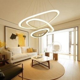 Dimbar Med Fjernkontroll Moderne Og Moderne 3-Lys Aluminiumslegering Pendellampe Med Akrylskjerm