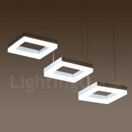 Moderne Og Moderne Pendellampe I Aluminium Med 3 Lys Og Akrylskjerm