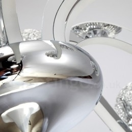 Dimbar Moderne Samtidskrone I Stål Med 6 Lys Og Skjerm I Aluminiumslegering