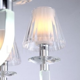 Dimbar Moderne Samtidskunstnerisk Krystalllysekrone Med 6 Lys Og Glassskjerm