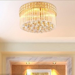 Moderne Luksuslysekrone Krystall Absorberende Kuppellampe Diameter 35 Cm Inneholder 3 Pærer