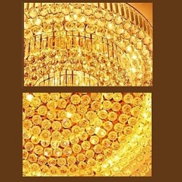 Moderne Luksuslysekrone Krystall Absorberende Kuppellampe Diameter 35 Cm Inneholder 3 Pærer