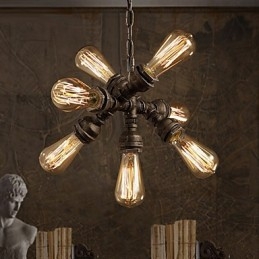 Rustikk Lodge Vintage Galvanisert Metalllysekrone