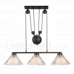 Moderne Pendellampe Med 2 Lys Og Glassskjerm