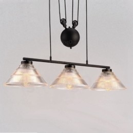 Moderne Pendellampe Med 2 Lys Og Glassskjerm