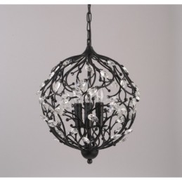 3-Lys Vintage Retro Globe Krystall Pendellampe