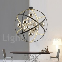 Diameter 50 Cm 80 Cm Vintage Globelysekrone Rustfarget Pendellampe