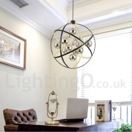 Diameter 50 Cm 80 Cm Vintage Globelysekrone Rustfarget Pendellampe