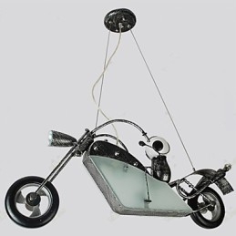 Nostalgiske Barn Gutt Motorsykkel Jern Lysekrone Belysningslamper