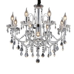 Elegant Krystalllysekrone Med 9 Lys
