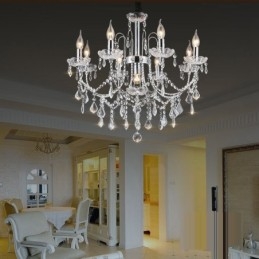 Elegant Krystalllysekrone Med 9 Lys