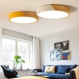Moderne, Moderne Taklampe I Stål Og Tre