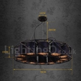 Industriell Stil Stålbelysning Butikk Pendellysekrone