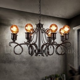 Industriell Stil Stålbelysning Butikk Pendellysekrone