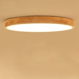 Ultratynn Rund Taklampe I Tre, Taklampe I Massivt Tre I Akryl, Nordic Lights