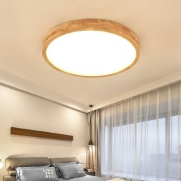 Ultratynn Rund Taklampe I Tre, Taklampe I Massivt Tre I Akryl, Nordic Lights