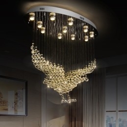Moderne, Samtidskrone, Innfelt Anheng, Krystallregndråpelys