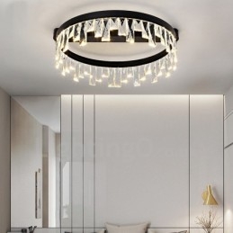 Moderne Minimalistisk Kreativ Sirkulær Krystalllampe I Taket