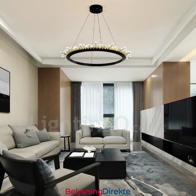 Moderne Ringformet Krystallanhengslampe