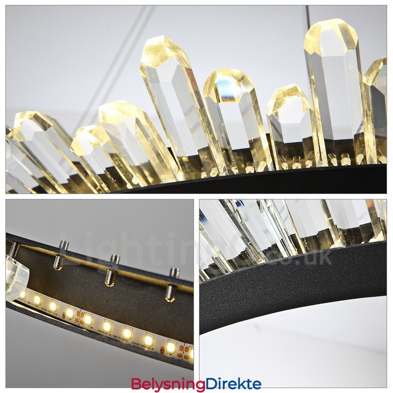 Moderne Ringformet Krystallanhengslampe