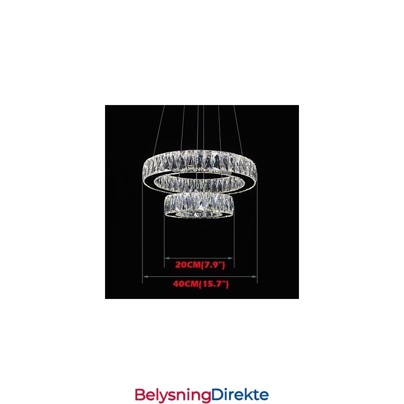Krystalllysekronelys Moderne Belysning To Ringer D2040 K9 Store Krystalltaklamper Til Hjemmet
