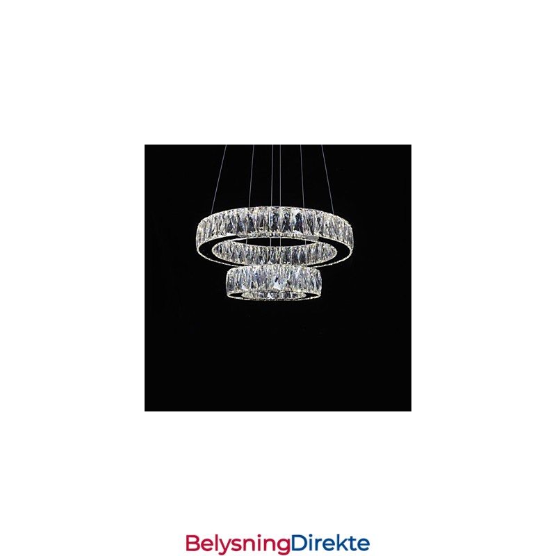 Krystalllysekronelys Moderne Belysning To Ringer D2040 K9 Store Krystalltaklamper Til Hjemmet