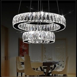 Krystalllysekronelys Moderne Belysning To Ringer D2040 K9 Store Krystalltaklamper Til Hjemmet
