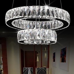Krystalllysekronelys Moderne Belysning To Ringer D2040 K9 Store Krystalltaklamper Til Hjemmet