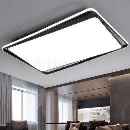 Moderne, Moteriktig Svart-Hvit Rektangulær Taklampe For Innfelling