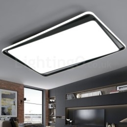Moderne, Moteriktig Svart-Hvit Rektangulær Taklampe For Innfelling