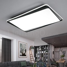 Moderne, Moteriktig Svart-Hvit Rektangulær Taklampe For Innfelling