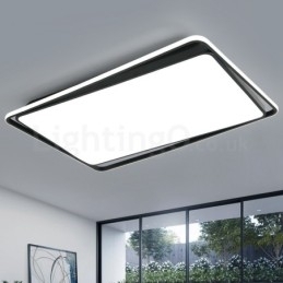 Moderne, Moteriktig Svart-Hvit Rektangulær Taklampe For Innfelling