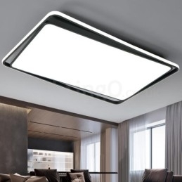 Moderne, Moteriktig Svart-Hvit Rektangulær Taklampe For Innfelling