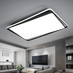 Moderne, Moteriktig Svart-Hvit Rektangulær Taklampe For Innfelling
