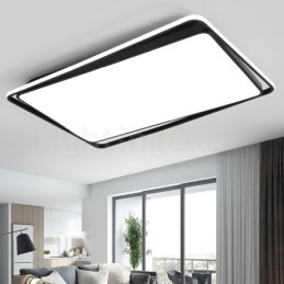 Moderne, Moteriktig Svart-Hvit Rektangulær Taklampe For Innfelling