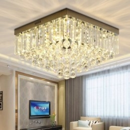 Moderne 40 Cm 50 Cm Firkantede Krystalltaklamper I Innfelt Form
