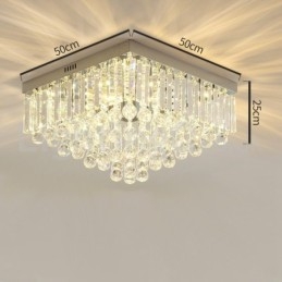Moderne 40 Cm 50 Cm Firkantede Krystalltaklamper I Innfelt Form