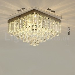 Moderne 40 Cm 50 Cm Firkantede Krystalltaklamper I Innfelt Form