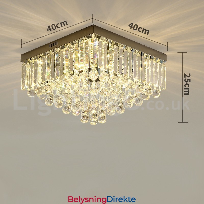 Moderne 40 Cm 50 Cm Firkantede Krystalltaklamper I Innfelt Form