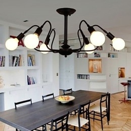 Loft Amerikansk Vintage Taklampe Mote Lys Lys Jern Taklampe