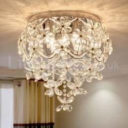 Moderne, Moteriktige 48 Cm Runde Krystalltaklamper