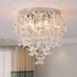 Moderne, Moteriktige 48 Cm Runde Krystalltaklamper