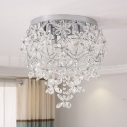 Moderne, Moteriktige 48 Cm Runde Krystalltaklamper