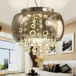 Moderne 40 Cm Rund Glasslampeskjerm Krystall Pendellampe