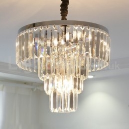 Elegant Billig Moderne 4-Etasjes Rund Krystallanhengslampe
