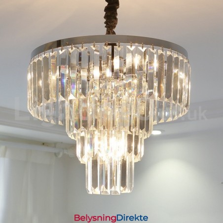 Elegant Billig Moderne 4-Etasjes Rund Krystallanhengslampe
