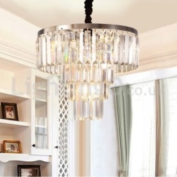 Elegant Billig Moderne 4-Etasjes Rund Krystallanhengslampe