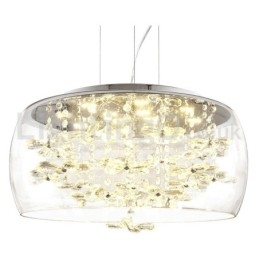 Moderne 40 Cm 50 Cm Rund Krystall Pendellampe I Klart Glass