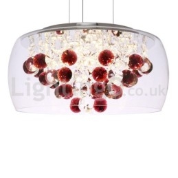 Moderne 40 Cm 50 Cm Rund Krystall Pendellampe I Klart Glass