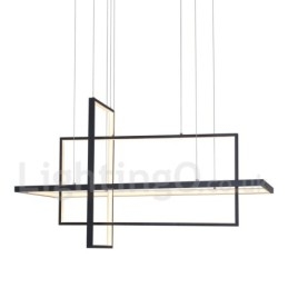 Dimbar Pendellampe Med Fjernkontroll, Moderne Design, Tre Rektangler